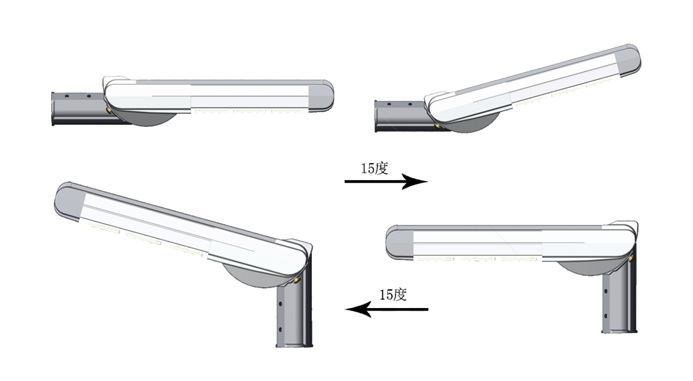 新款贴片LED模组路灯灯具灯臂示意图