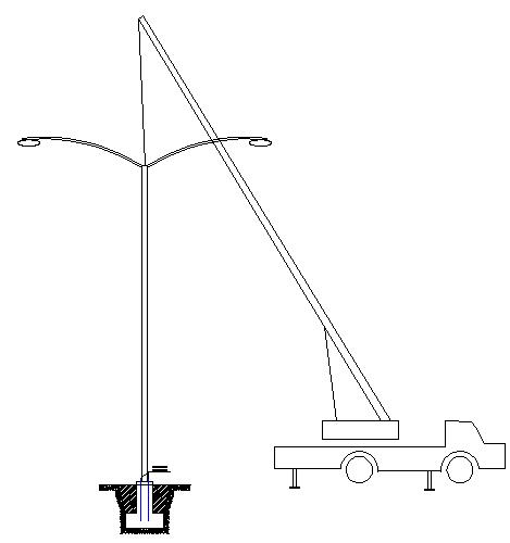 91香蕉视频在线下载照明路灯灯杆吊装示意图