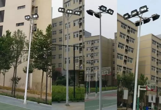 东莞91香蕉视频在线下载照明户外篮球场照明灯具LED投光灯+立杆实景图片