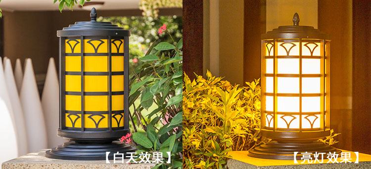 91香蕉视频在线下载照明(QDZTD-009)户外圆柱仿云石柱头灯亮灯效果